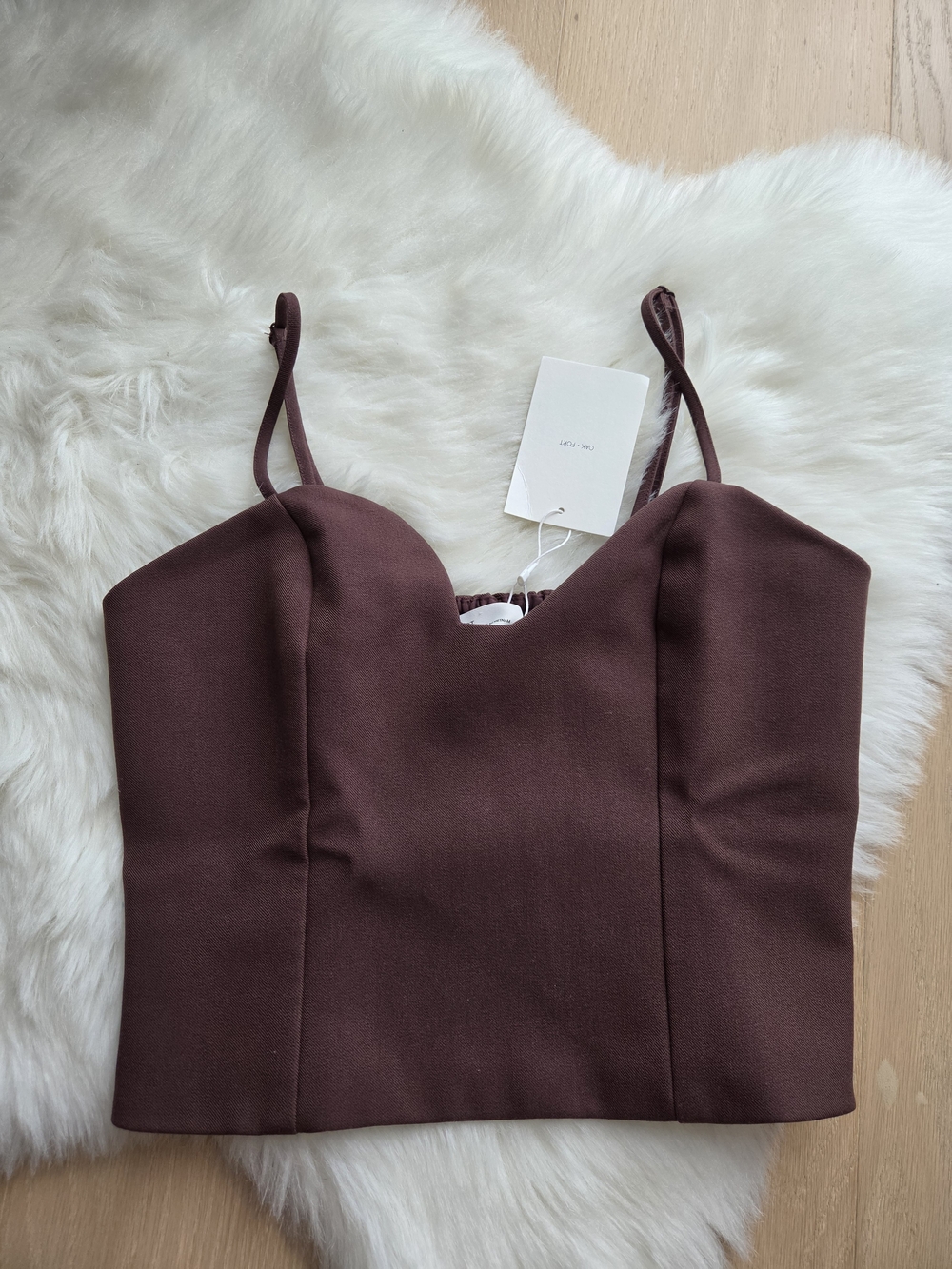 OAK + FORT Brown Sweetheart Crop Cami